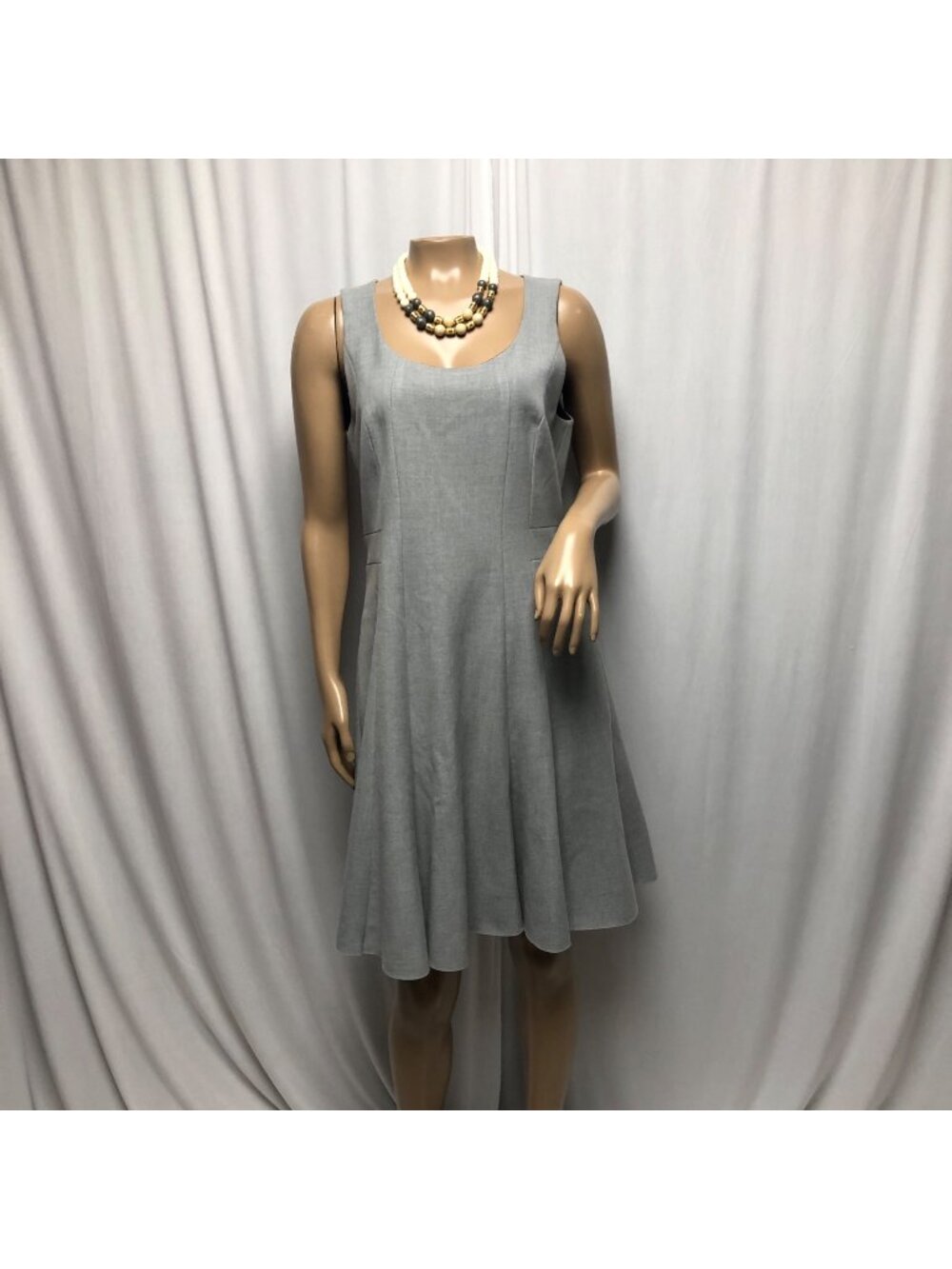 H and M Dress Womens Size 12 Gray Sleeveless Fit and Flare Skater Office NEW